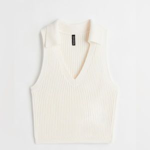 H&M Divided Knit Sweater Vest with Collar / new with tags